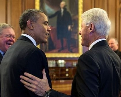 President Barack Obama and President Bill Clinton. 